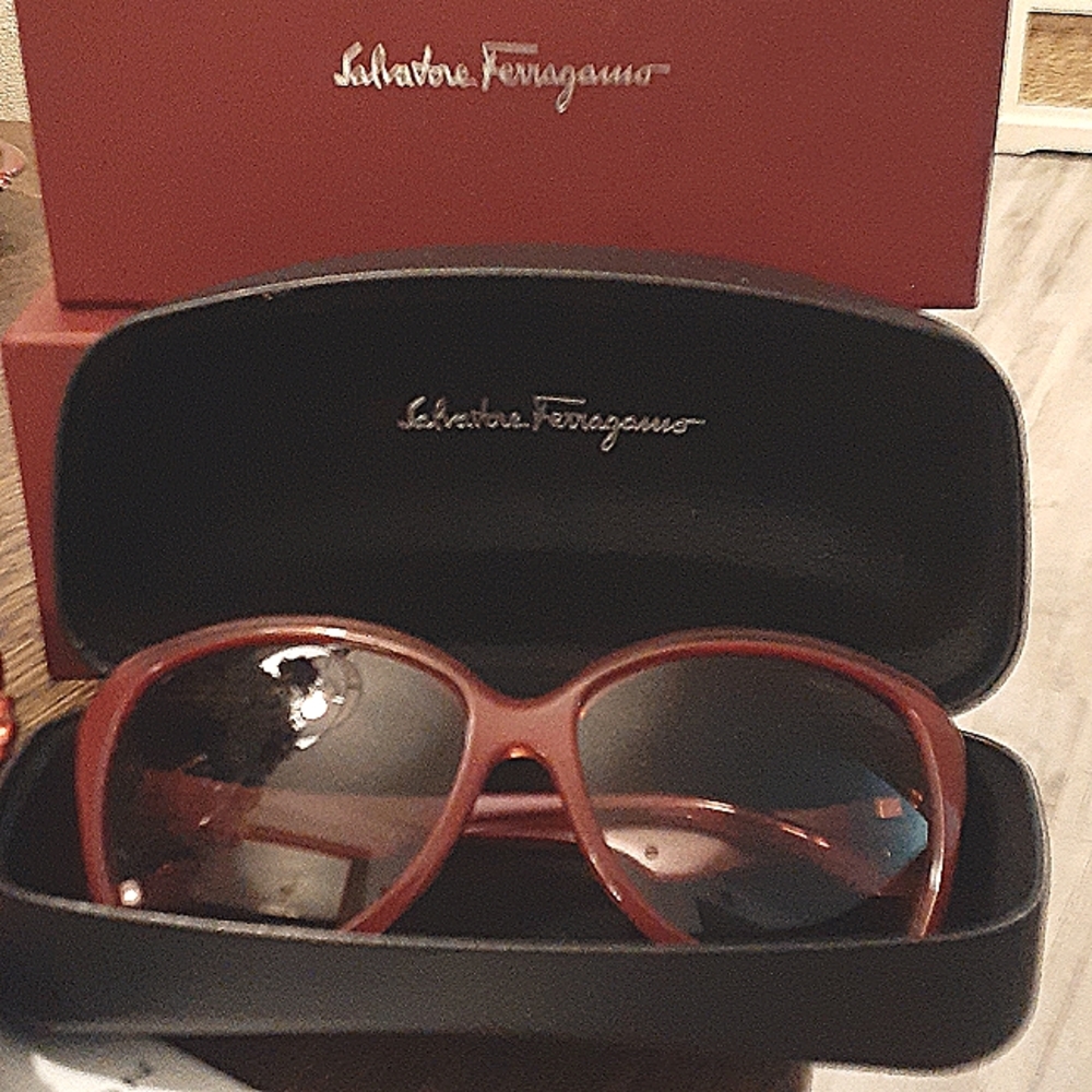 SALVATORE FERRAGAMO SUNGLASSES AND CASE